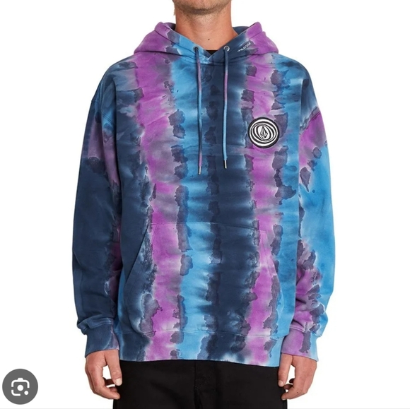 Volcom Blue and Purple Tie-Dye Hoodie - Picture 1 of 7